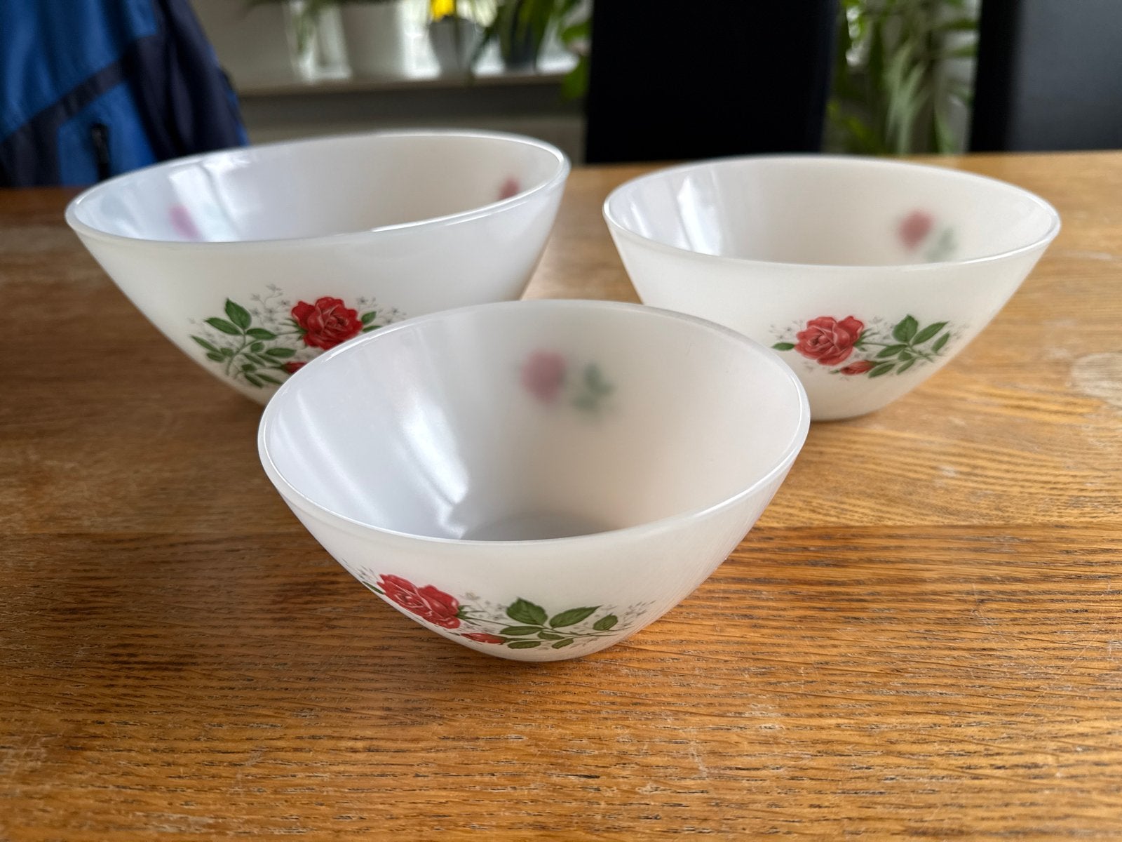 Set van 3 Vintage Arcopal France Rozen Schalen, Ophalen of Verzenden