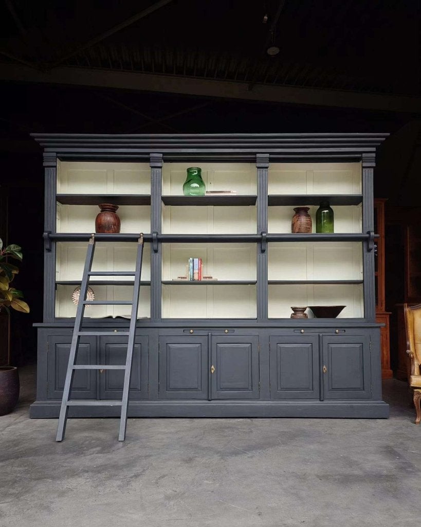 Xxl Boekenkast met ladder | Bibliotheek | Winkelkast #0927, Glas, Gebruikt, Met deur(en), -
