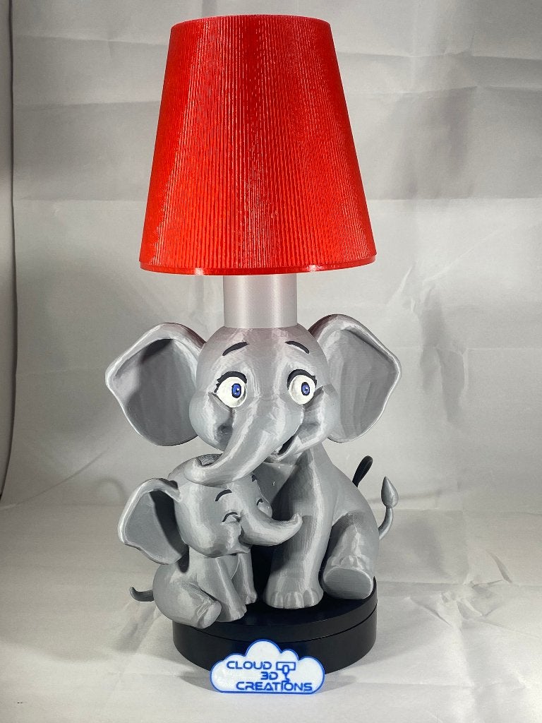 Olifanten lamp, Kunststof, Overige merken, Met schakelaar, Rood