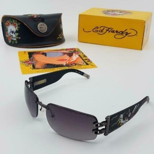 Zonnebril Ed Hardy EHS-016 62-17-120 Gunmetal, Overige merken, Zonnebril, Overige kleuren, Nieuw