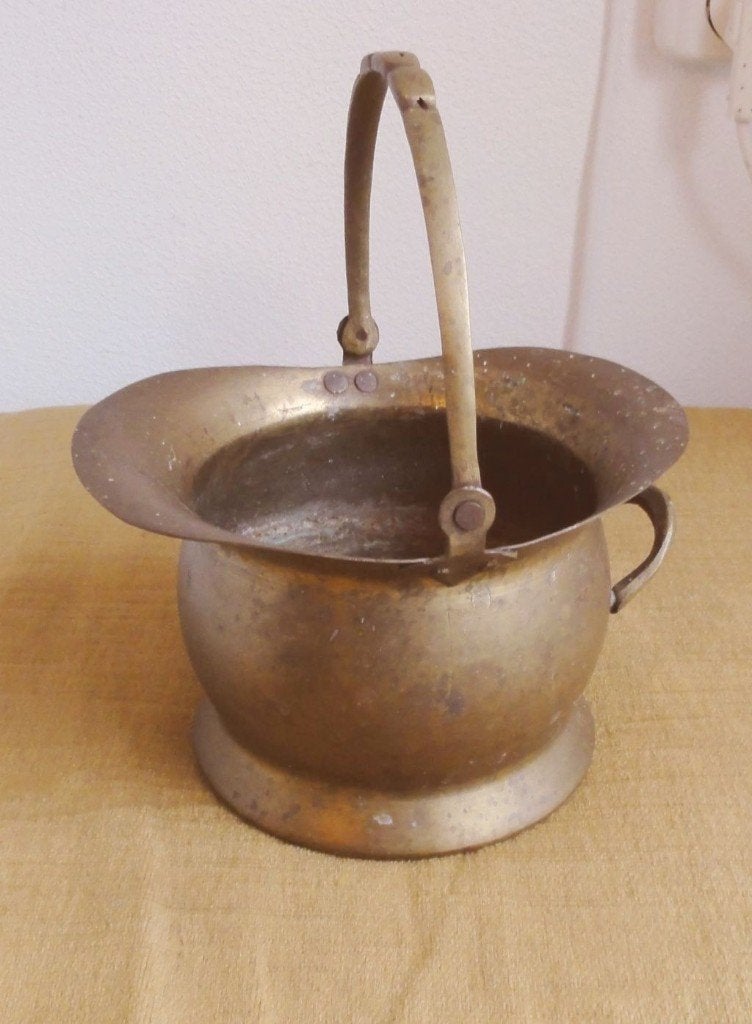 Mandje, bloempot van koper uit Moradabad, India, Ophalen of Verzenden