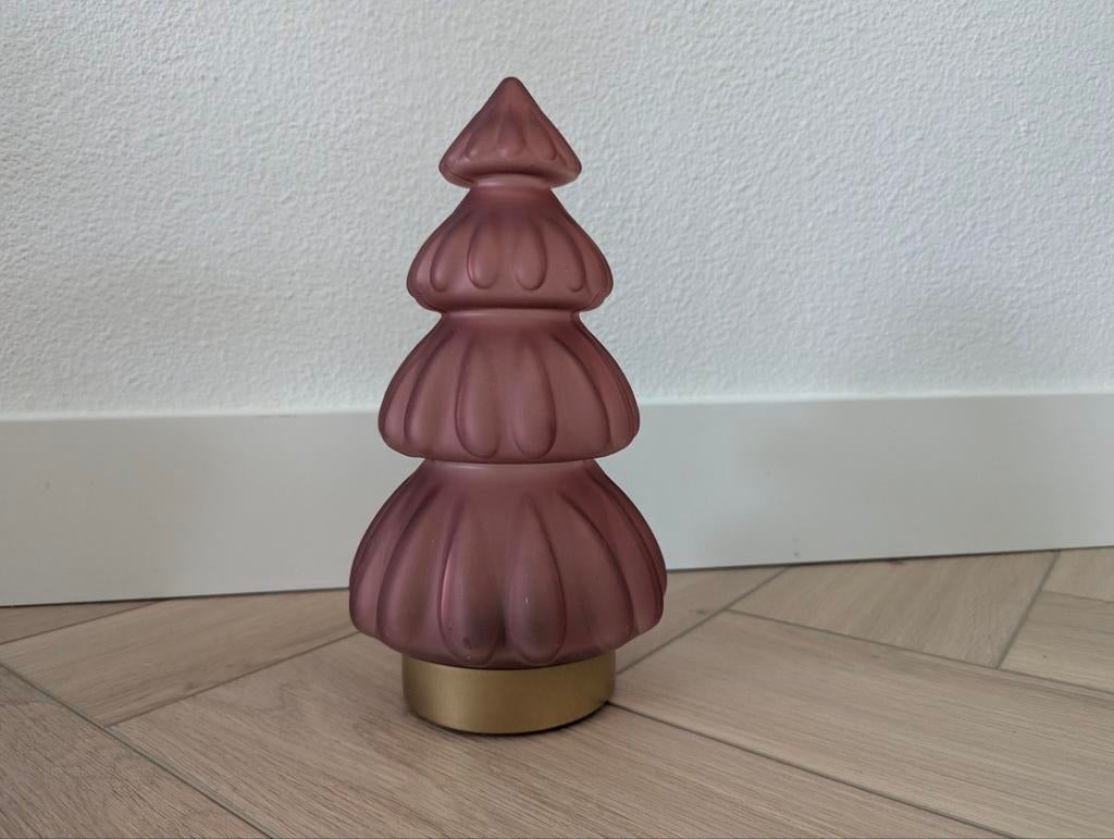 Decoratie glazen kerstboom Lights & Living 28 cm met licht, Diversen, Ophalen of Verzenden