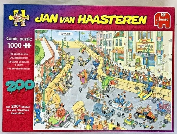Jumbo Puzzel 1000 st. Jan van Haasteren de Zeepkistenrace, Verzenden, 500 t/m 1500 stukjes, Zo goed als nieuw, Legpuzzel