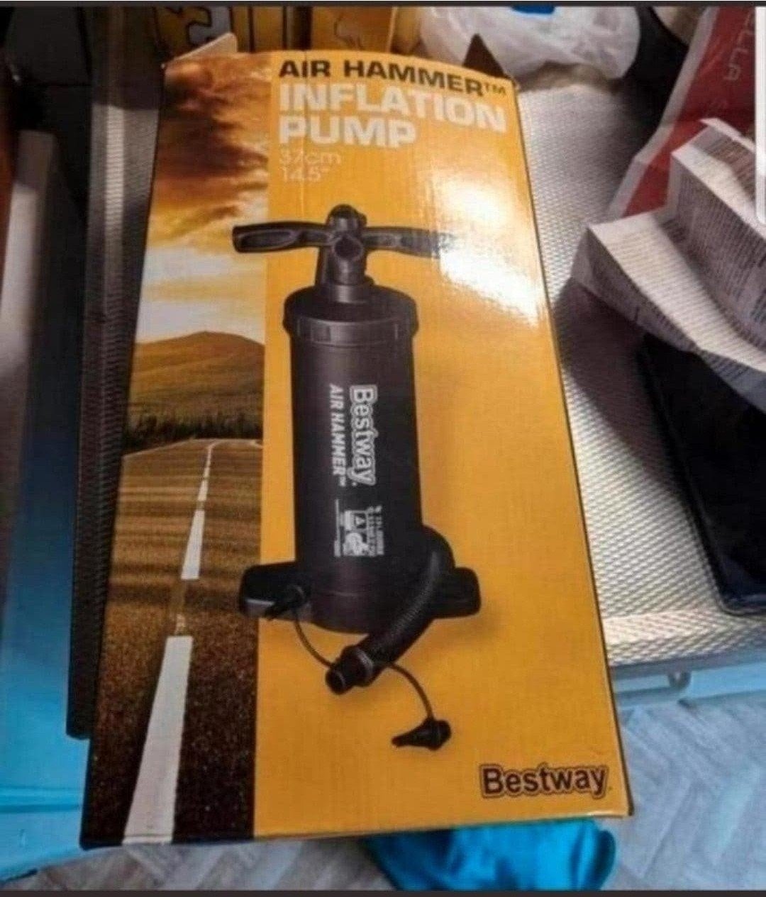 Bestway luchtpomp airhammer 37 cm Bieden gebruikt, Caravans en Kamperen, Ophalen of Verzenden, Gebruikt