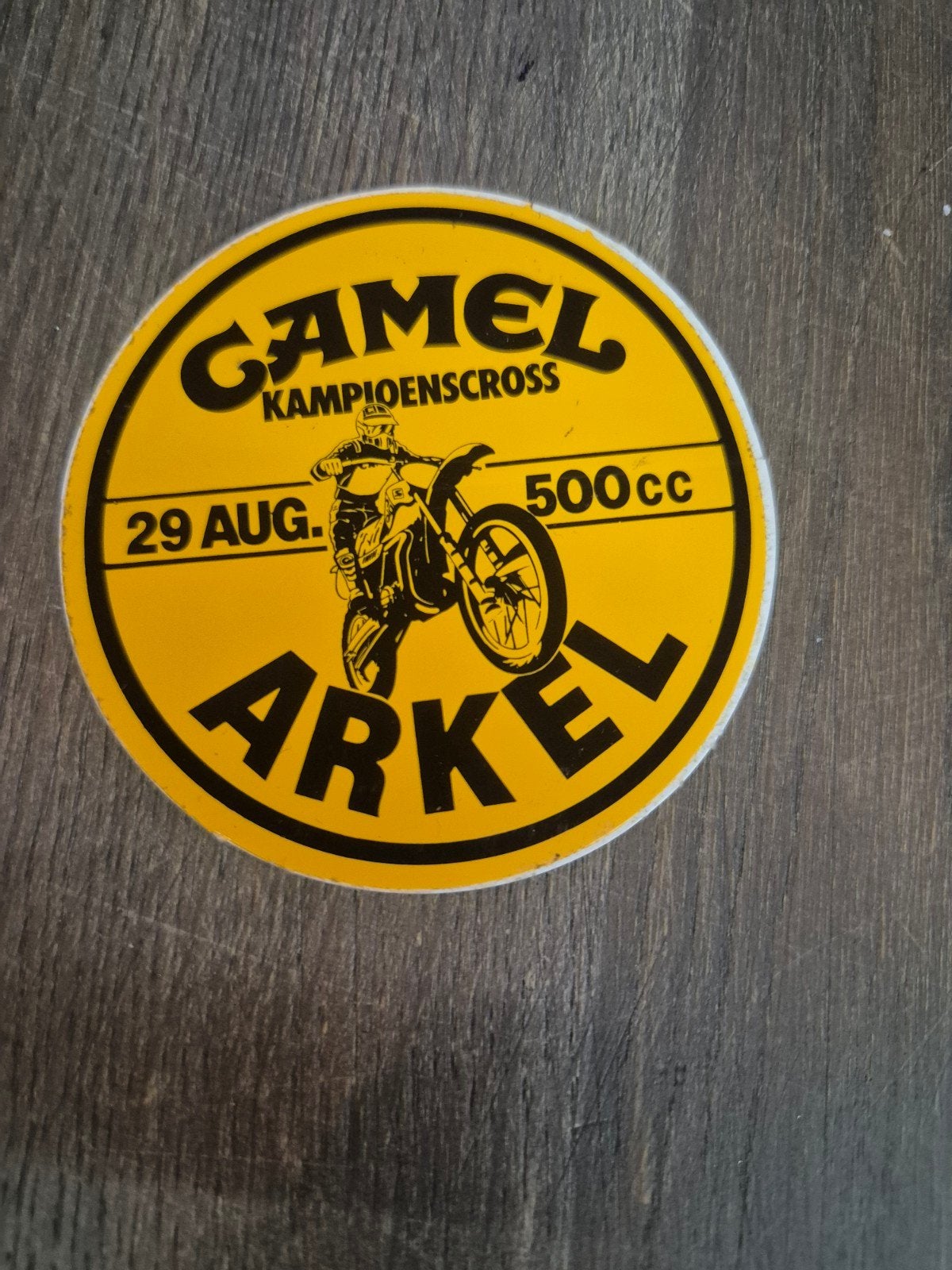 Vintage Camel Kampioenscross Arkel 500cc Sticker, Ophalen of Verzenden