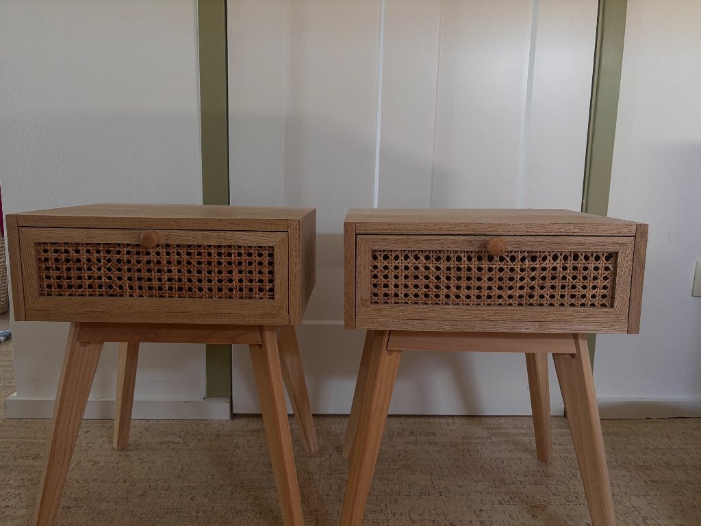 Boho nachtkastjes set Leen Bakker, Huis en Inrichting, Ophalen, Minder dan 45 cm, Zo goed als nieuw, Minder dan 55 cm