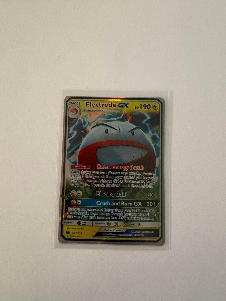 Pokémon TCG: Electrode GX (48/168) - Sun & Moon Celestial St, Ophalen of Verzenden, Zo goed als nieuw, Losse kaart
