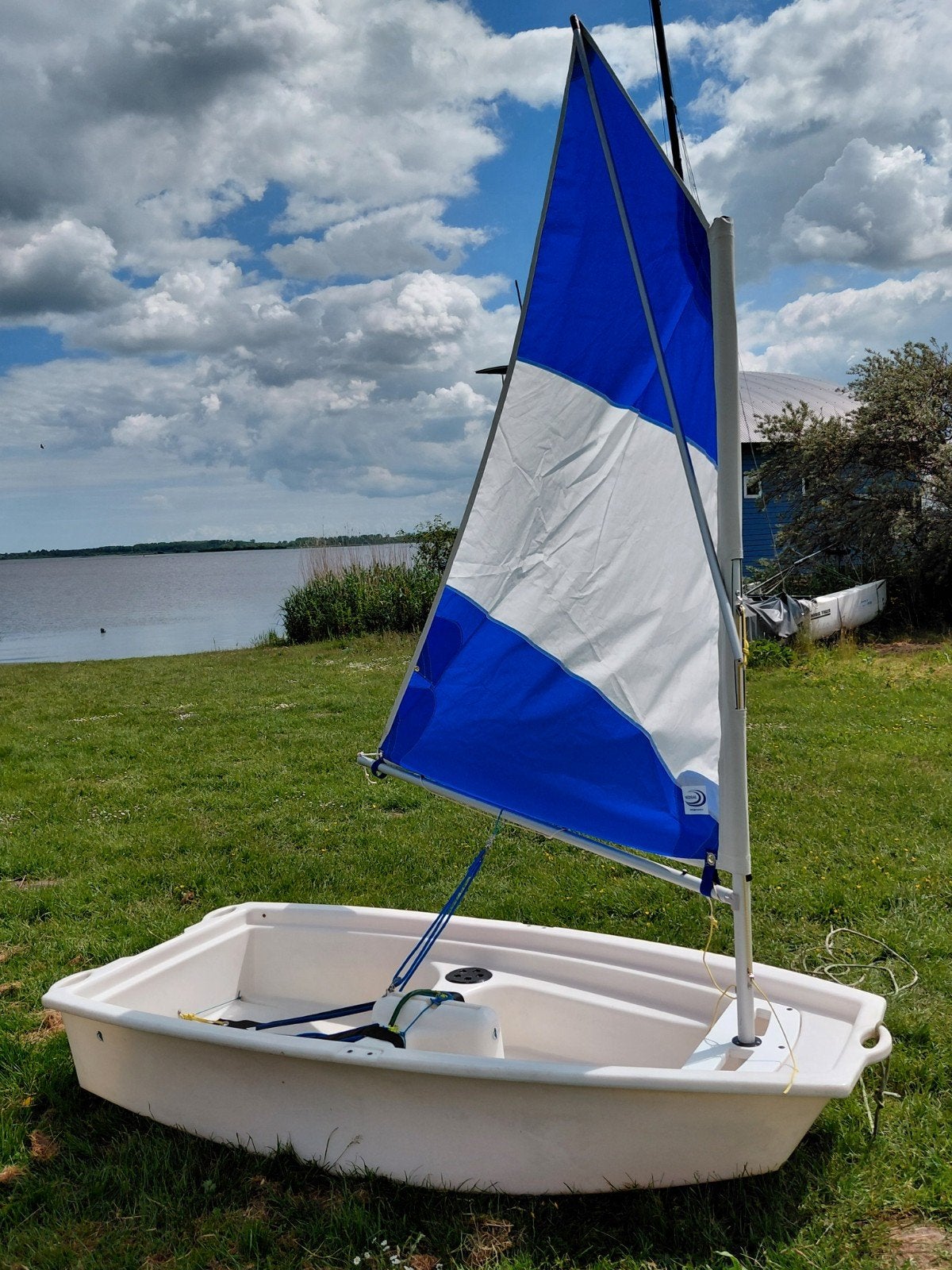 TOPAANBOD  Polyethyleen Optimist +trailer Set als Nieuw, Watersport en Boten, Ophalen, Inclusief zeilen, Optimist, Zo goed als nieuw