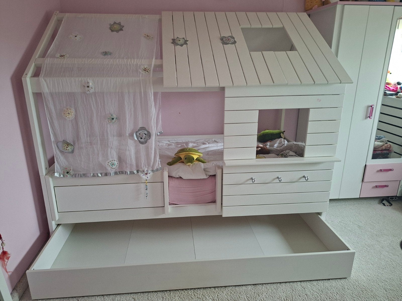 Lifetime Silversparkle bed, Ophalen, 180 cm of meer, 85 tot 100 cm, Lattenbodem