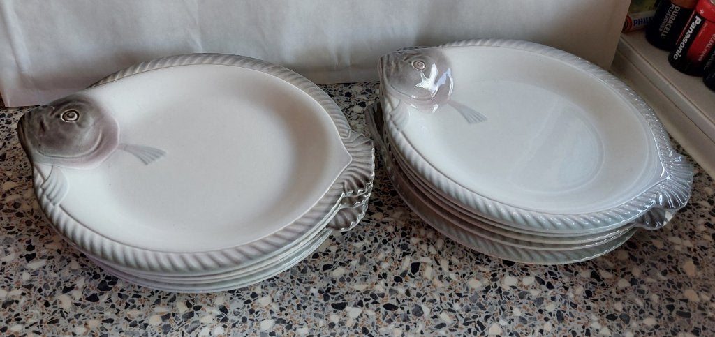 10 kleine visborden Waechtersbach vis bord platvis, Huis en Inrichting, Keuken | Servies, Gebruikt, Ophalen of Verzenden, Bord(en)