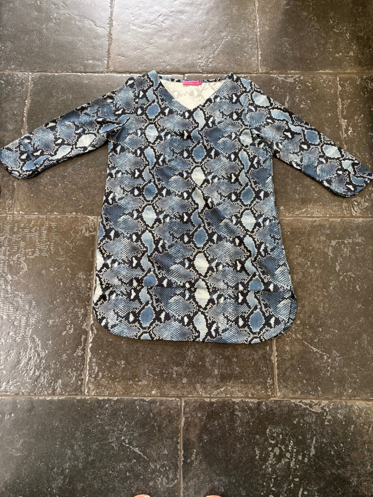 Studio Anneloes tuniek,kort jurkje L,blauw,slangenprint, Ophalen of Verzenden, Zo goed als nieuw, Maat 42/44 (L), Blauw