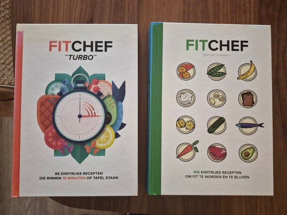 FitChef Turbo & FitChef Kookboeken - Eiwitrijke Recepten, Boeken, Kookboeken, Gelezen, Ophalen of Verzenden, Hoofdgerechten, Mark van Oosterwijck