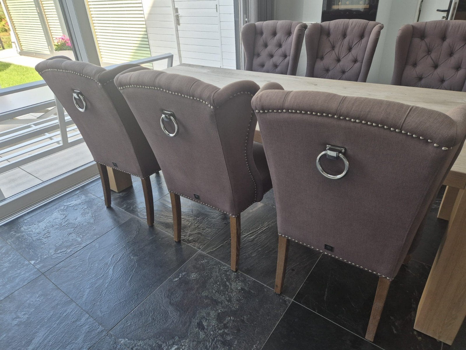6 Dubbelman Wing Chair eetkamerstoelen - Antraciet, Ophalen, Gebruikt, Wing Chair, Vijf, Zes of meer stoelen