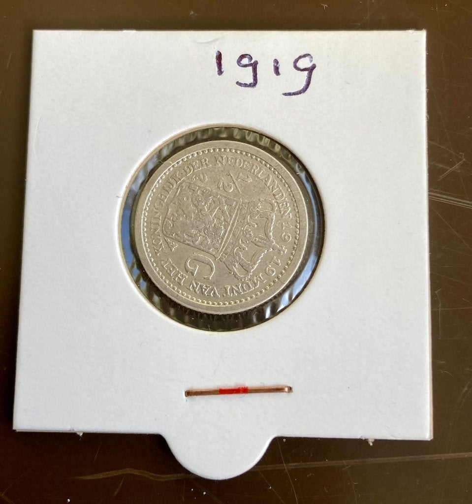 Zilveren Halve Gulden / 50 cent Wilhelmina 1919, Postzegels en Munten, Munten | Nederland, ½ gulden, Verzenden, Zilver, Koningin Wilhelmina