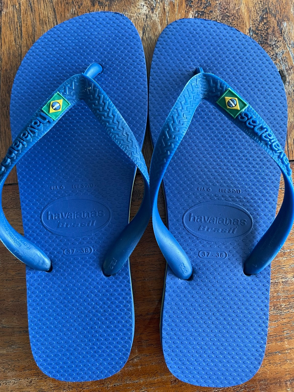 Havaianas Brasil teenslippers - Blauw - Maat 37/38, Ophalen of Verzenden, Zo goed als nieuw, Blauw, Slippers