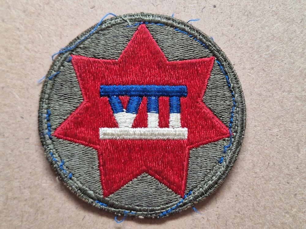 WWII US 7th Corps patch, Verzenden, Amerika, Embleem of Badge