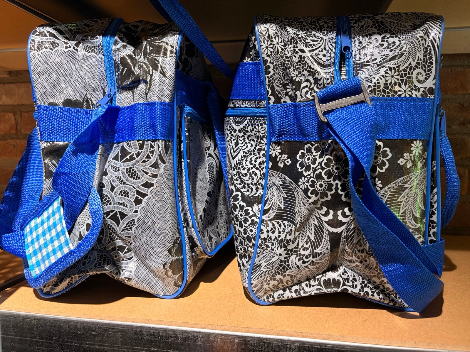 Reistassen set met blauwe accenten - 10 stuks, 40 tot 60 cm, Gebruikt, 20 tot 30 cm, Blauw