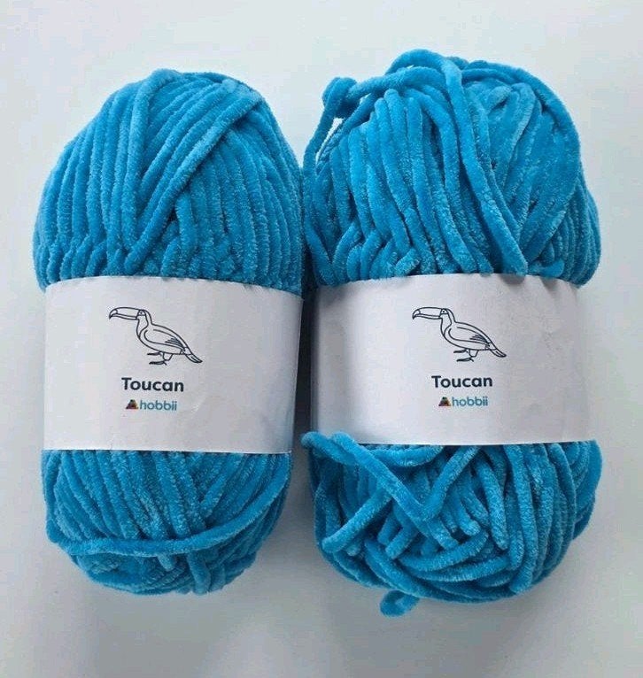 felblauwe chenille garen, Ophalen of Verzenden, Nieuw, Haken, Wol of Garen