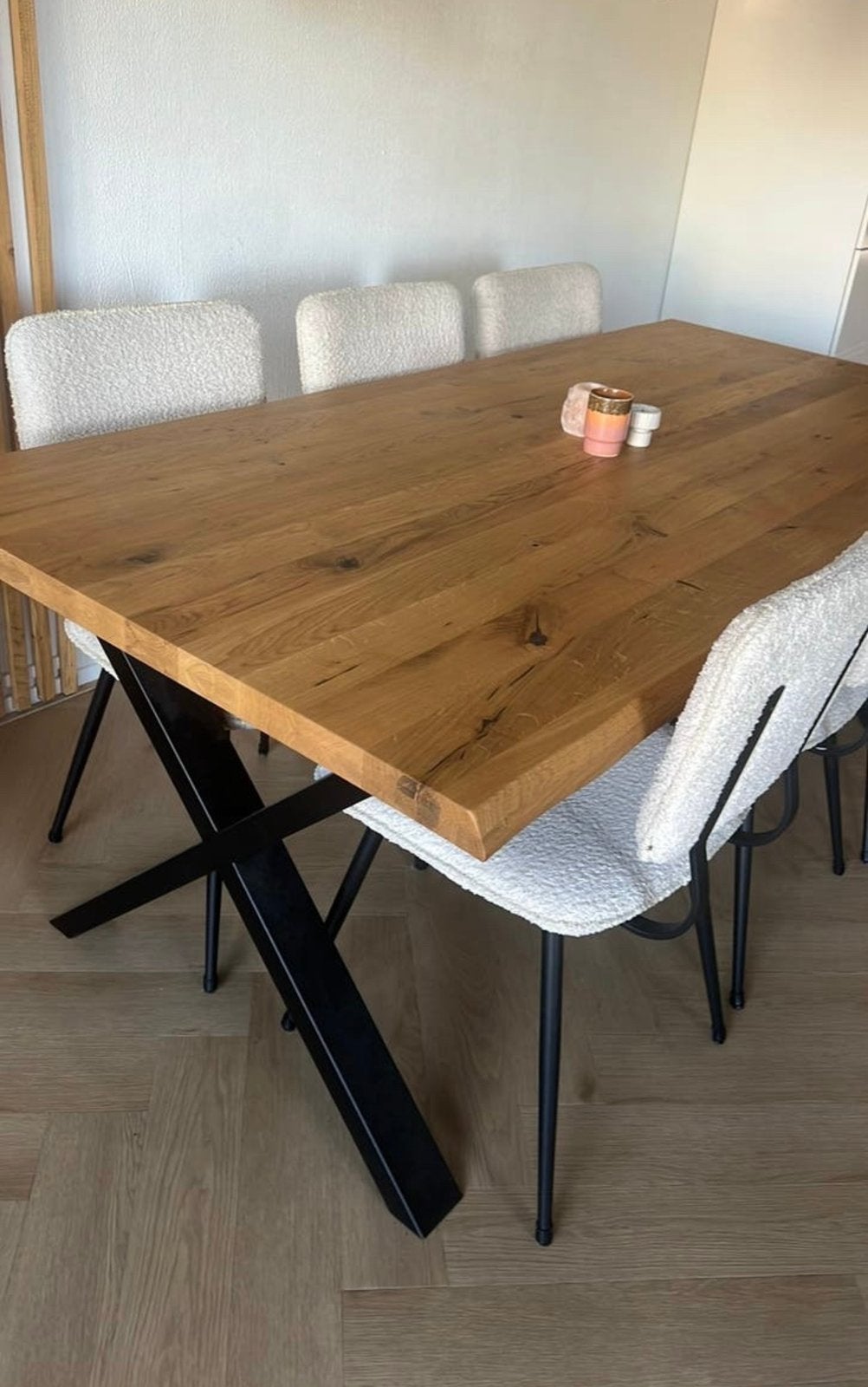 Eettafel eikenhout boomstam, Huis en Inrichting, Ophalen, Gebruikt, Eikenhout, 200 cm of meer