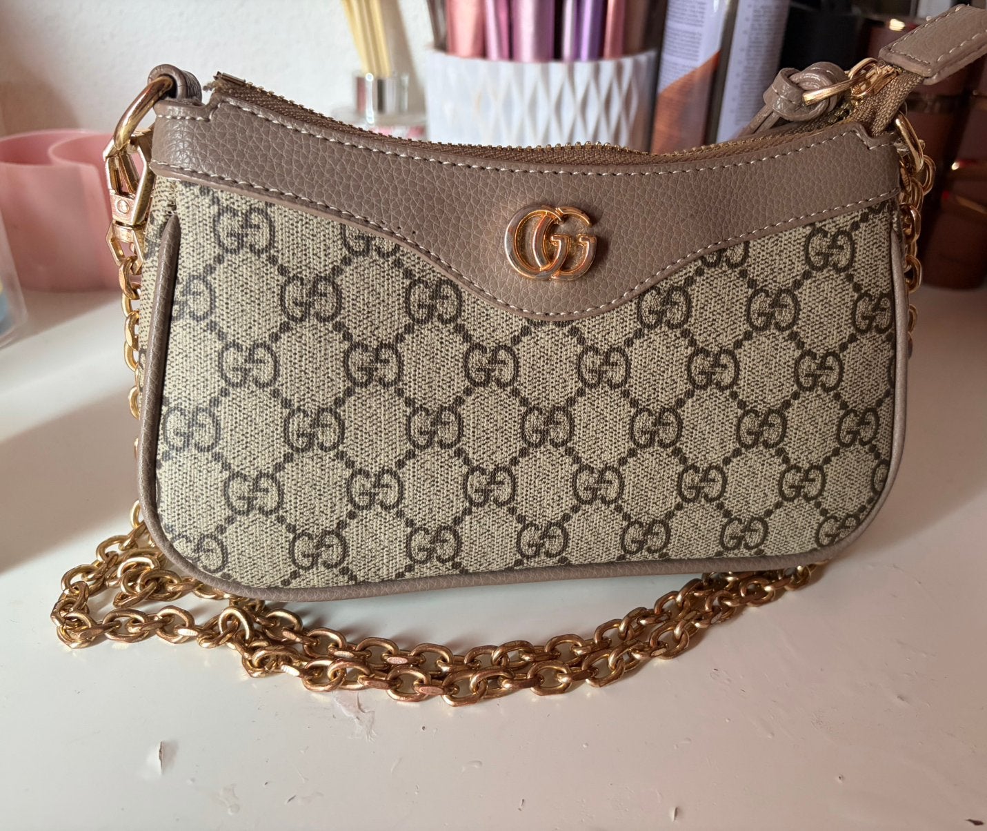 Gucci tasje, Ophalen of Verzenden, Gebruikt, Beige, Schoudertasje