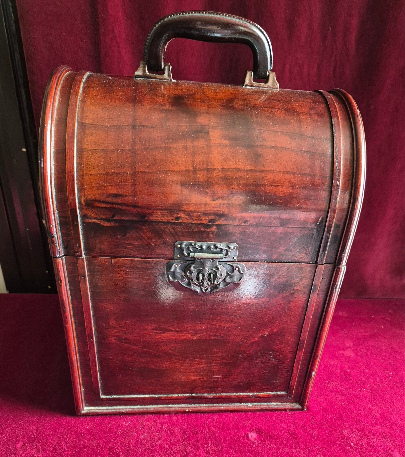koffer houder houten flessenhouder decoratie, Antiek en Kunst, Curiosa en Brocante, Ophalen of Verzenden