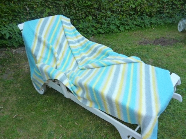 wollen deken frisse kleuren 205 x170 cm  1pers, Ophalen of Verzenden, Gebruikt