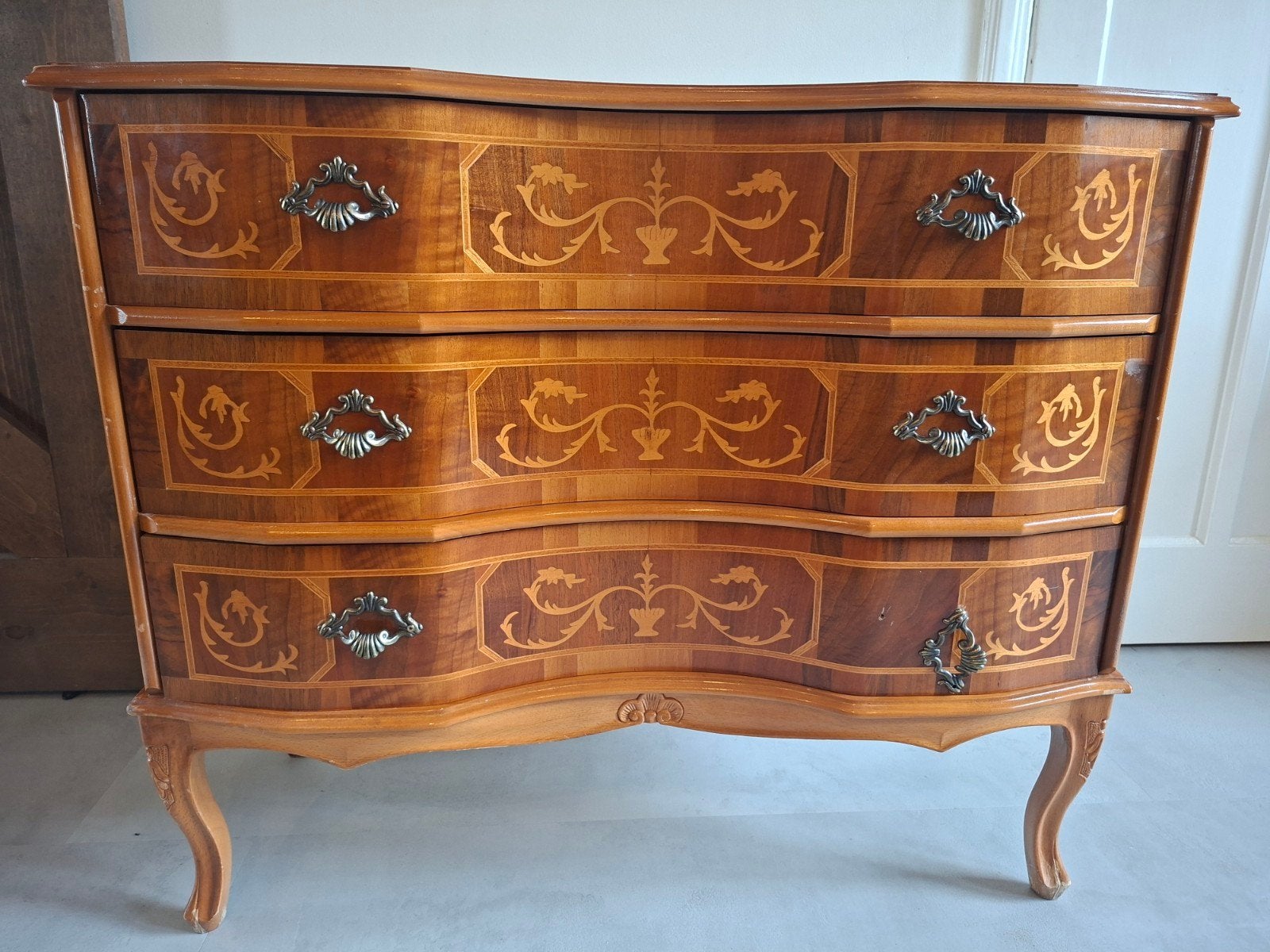 Antiek oud ladenkastje commode, Ophalen, Gebruikt, 50 tot 100 cm, 3 of 4 laden