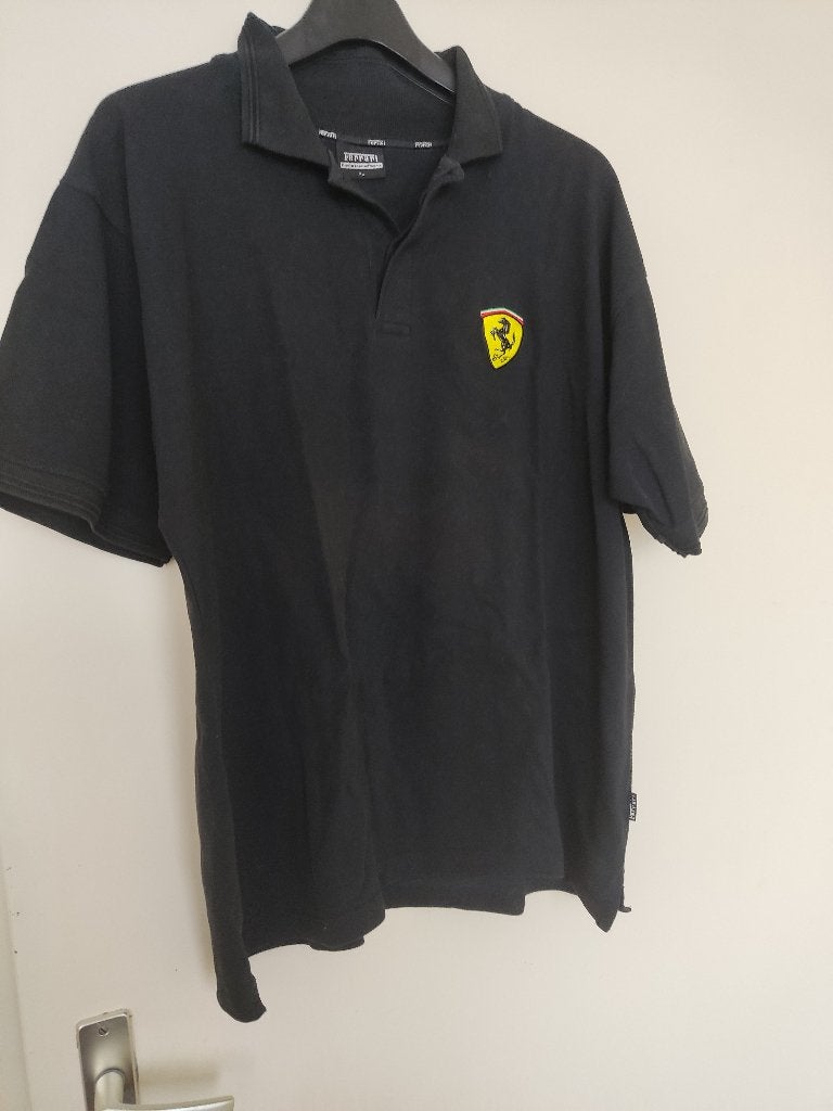 Origineel zwart Scuderia Ferrari poloshirt maat XL, Zwart, Overige maten, Ophalen of Verzenden, Zo goed als nieuw