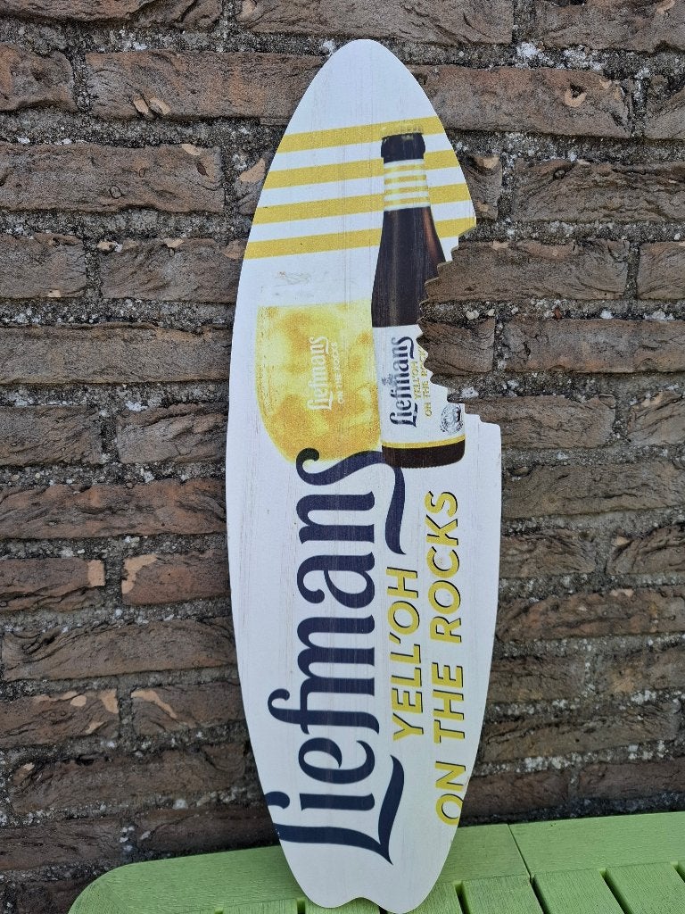 Reclamebord Liefmans surfplank Yell'oh on the rocks, Verzamelen, Biermerken, Ophalen of Verzenden, Nieuw, Reclamebord, Plaat of Schild