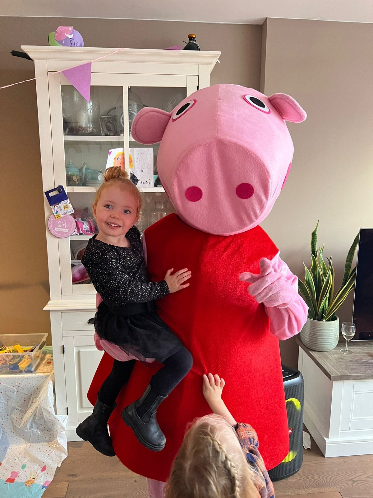 Peppa Big Mascotte met de leukste acteur op jouw feestje !, Ophalen, Zo goed als nieuw, Verjaardag