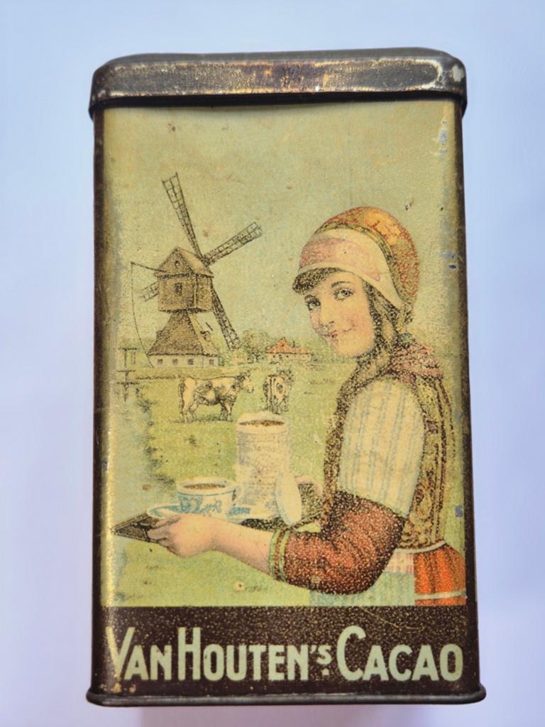 Van Houten's cacao blik Weesp, Verzamelen, Blikken, Ophalen of Verzenden, Gebruikt, Overige