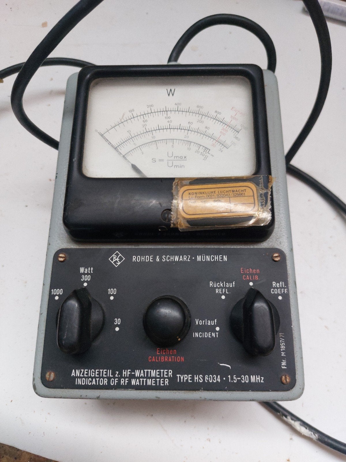 Rohde & Schwarz HF-Wattmeter Type HS 6034 - 1.5-30 MHz, Ophalen, Gebruikt