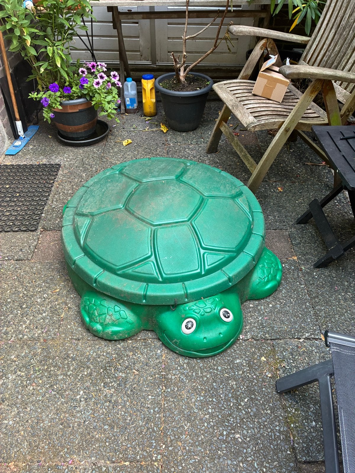 Little Tikes Schildpad Zandbak met Deksel, Ophalen, Gebruikt
