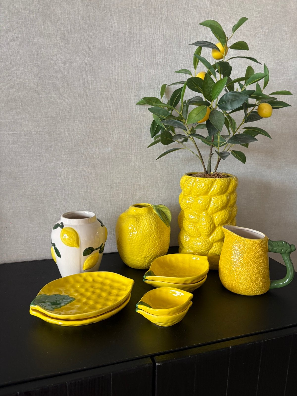 Vazen, kan, schaaltjes citroen thema, Ophalen, Overige stijlen, Glas, Schaal of Schalen