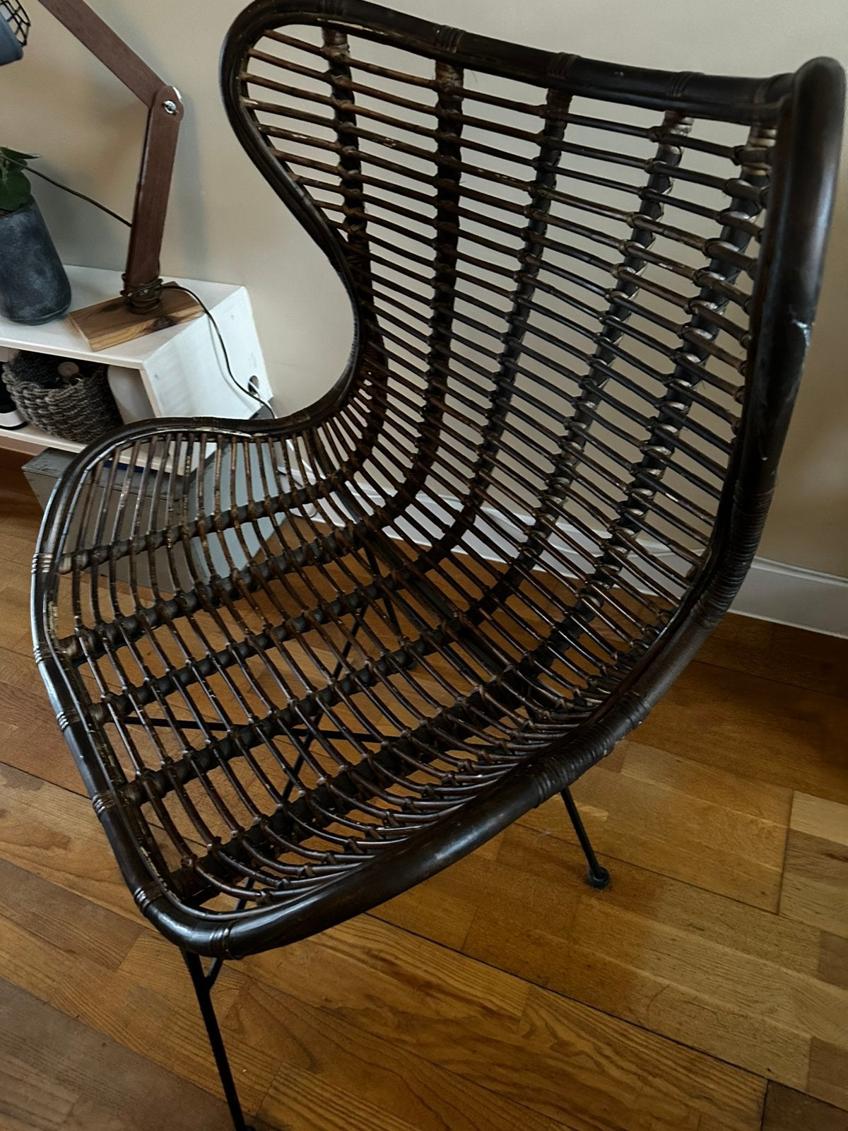 Rotan Vlinderstoel, Huis en Inrichting, Ophalen, Gebruikt, Bruin, Riet of Rotan