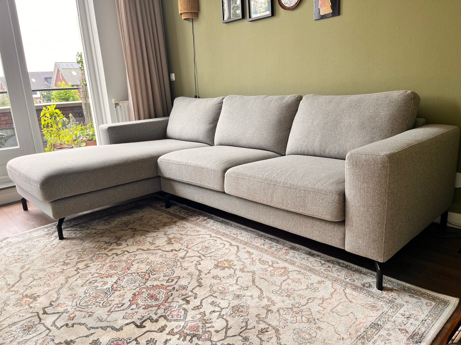 Bank 2,5 zits met long chair, Ophalen, 250 tot 300 cm, Zo goed als nieuw, Vierpersoons of meer