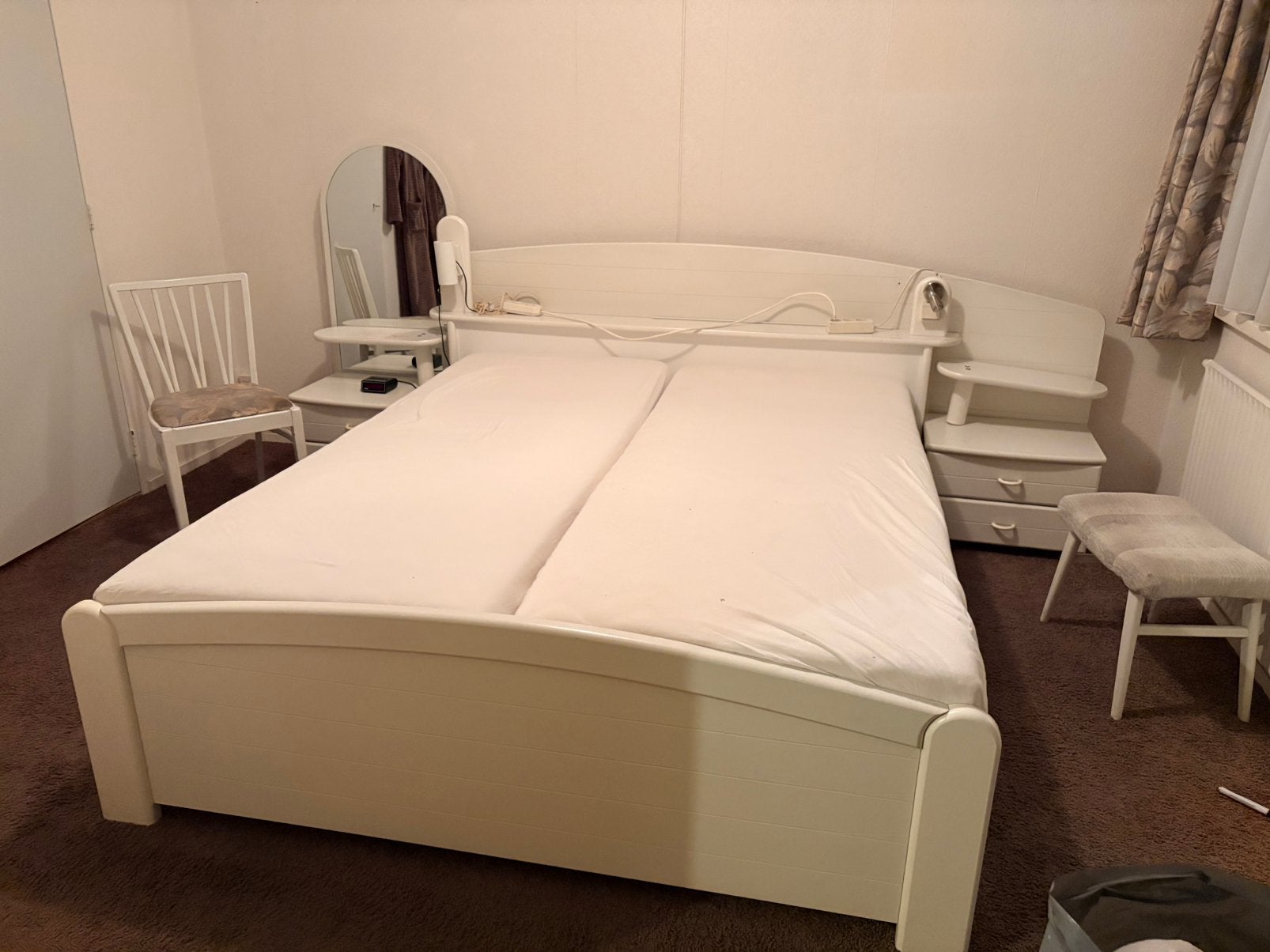 Twee persoonsbed, Ophalen, Gebruikt, 55 tot 70 cm, 65 cm of meer