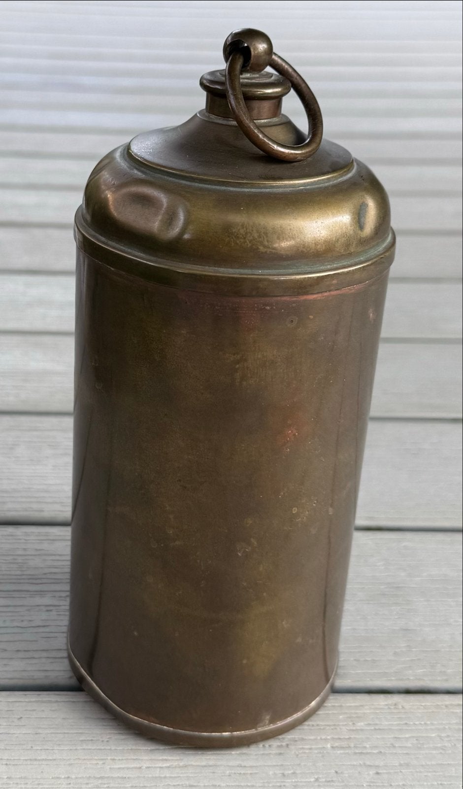 Antieke koperen kruik met dop., Ophalen, Koper