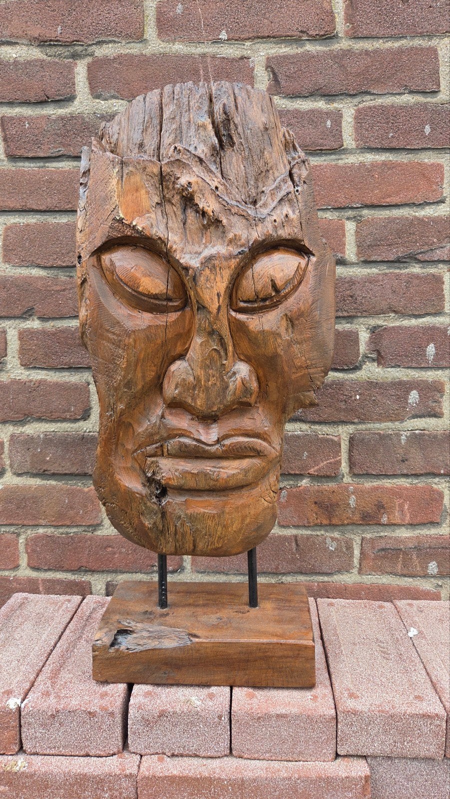 prachtige sculpture apartehouten  kop, Ophalen of Verzenden