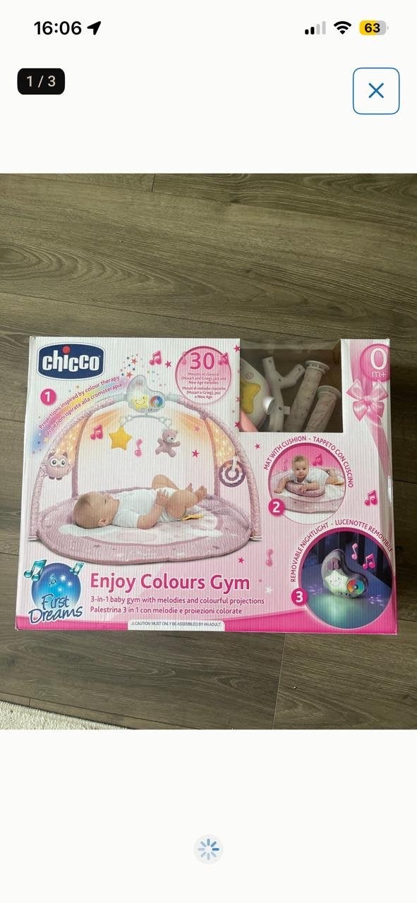 Chicco First Dreams Enjoy Colours Gym Speelkleed, Ophalen, Zo goed als nieuw, Speelkleed, Met licht