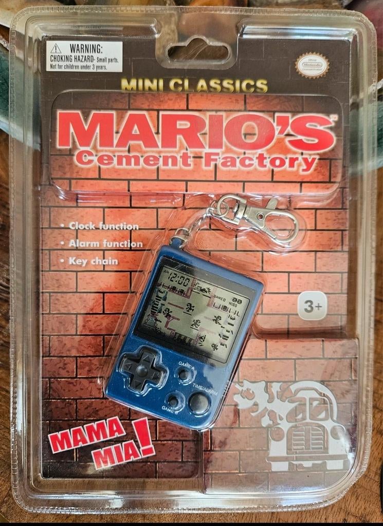 Nintendo Mini Classics: Mario's Cement Factory Sleutelhanger, Ophalen of Verzenden, Nieuw, Jongen of Meisje