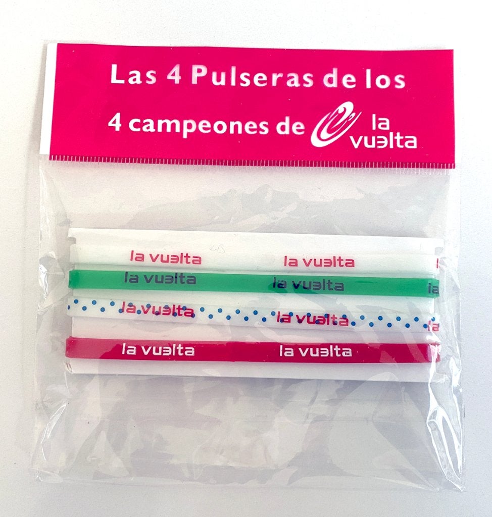 Wielrennen 4 armbandjes met de shirtkleuren van de VUELTA, Ophalen of Verzenden, Nieuw, Overige typen