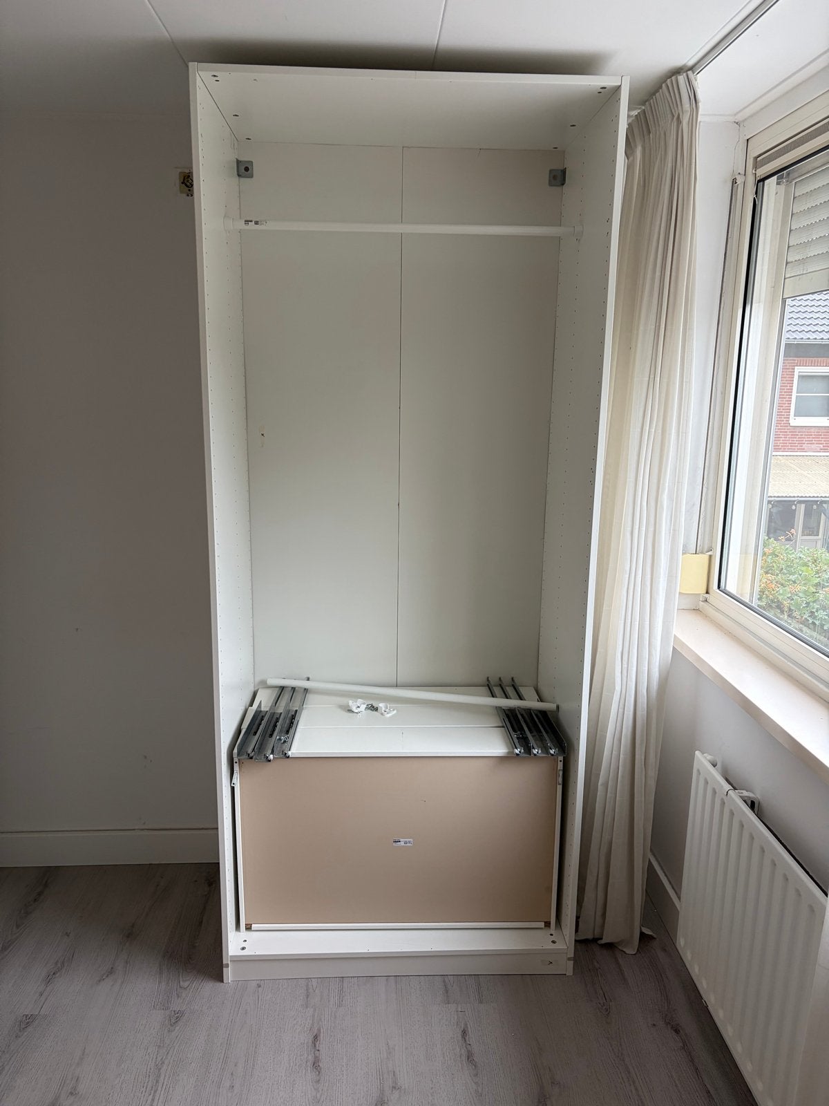 Ikea Pax kast 1m breed met 3 lades en hangstang, Ophalen, Overige materialen, Gebruikt, 100 tot 150 cm