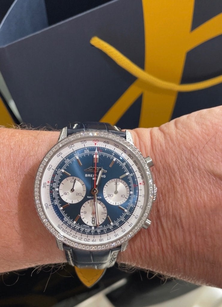 Breitling Navitimer Chrono 41 Blue Diamond 2026, Ophalen, Overige materialen, Leer, Breitling