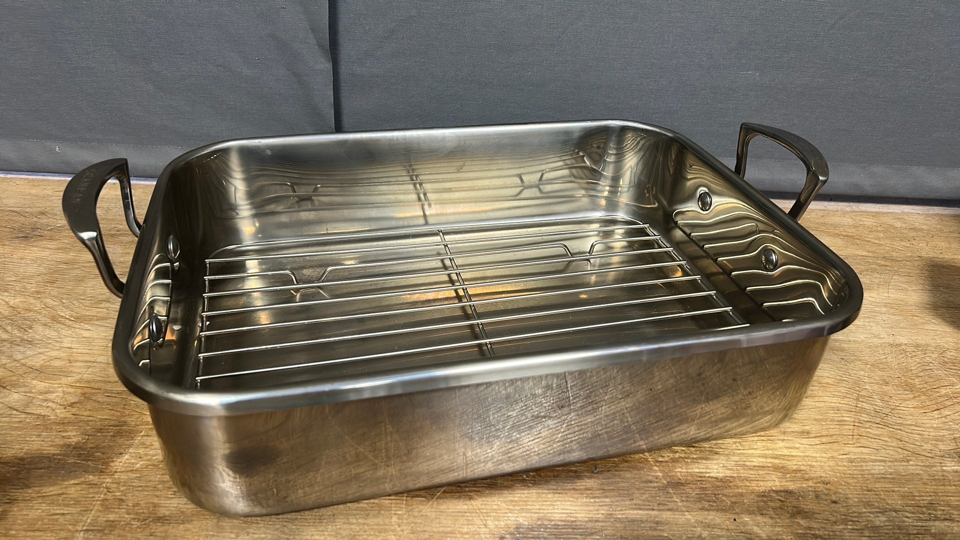 Scanpan oven schaal / braadslede 31 x 43 cm. 10 cm hoog., Ophalen of Verzenden, Zo goed als nieuw, Overige materialen, Overige typen