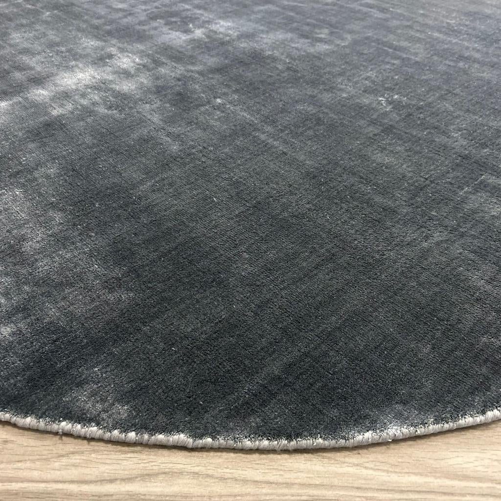Goossens Russel Grijs Vloerkleed - 160x160cm, 150 tot 200 cm, Rond, Ophalen of Verzenden, Zo goed als nieuw