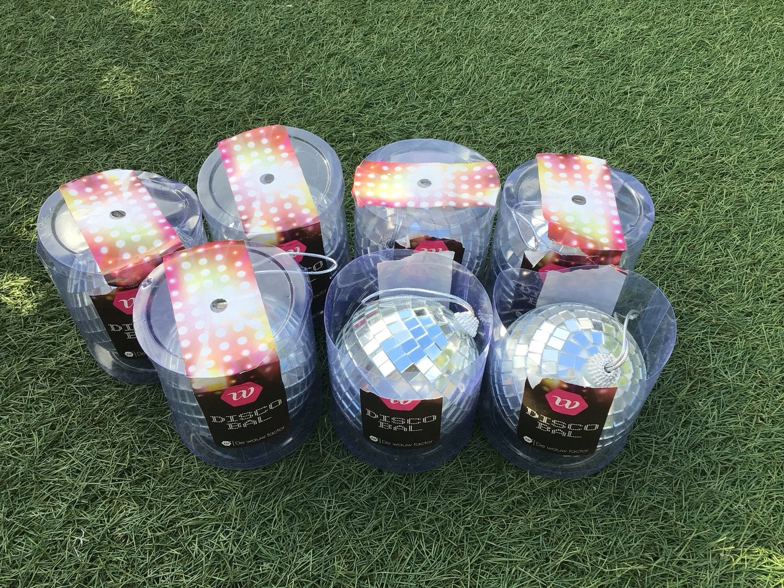 7x Zilveren Discoballen - Perfect voor Feestjes!, Ophalen of Verzenden, Nieuw, Versiering, Verjaardag