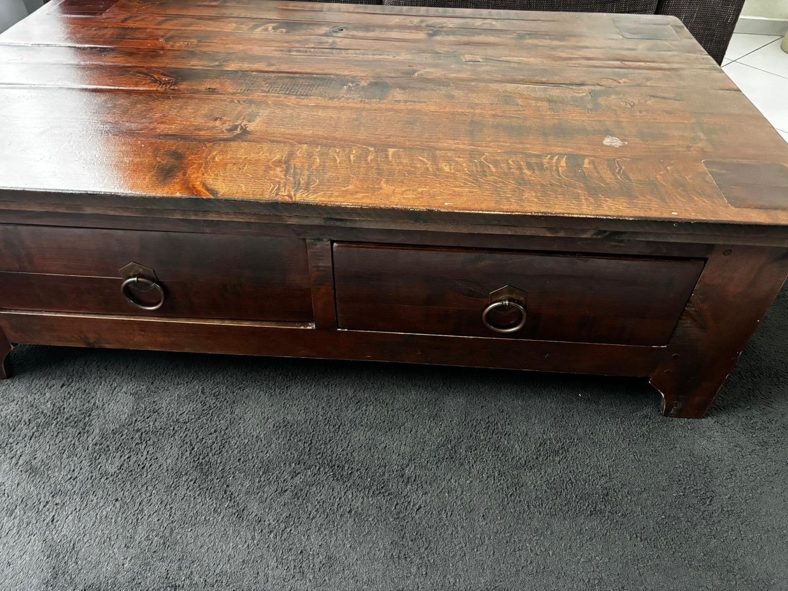 Koloniale Salontafel van Zwaar en Sterk Hout, Huis en Inrichting, Tafels | Salontafels, Ophalen, Gebruikt, 100 tot 150 cm, 50 tot 100 cm
