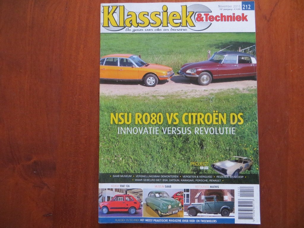 Klassiek & Techniek 212 NSU Ro80, Citroën DS, Fiat 126, Saab, Verzenden, Nieuw, Citroën