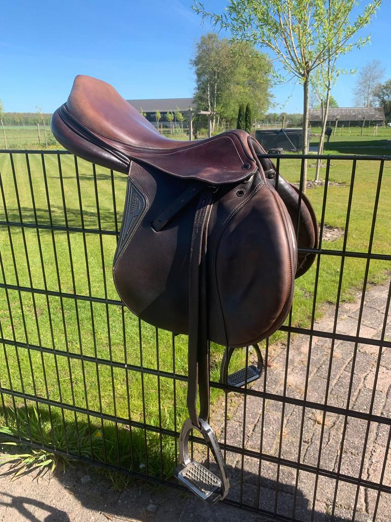 Equiline springzadel 18” bruin, Ophalen, Zo goed als nieuw, Springen